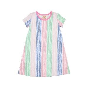 TBBC - Polly Play Dress Harbour Island Herringbone with Hamptons Hot Pink
